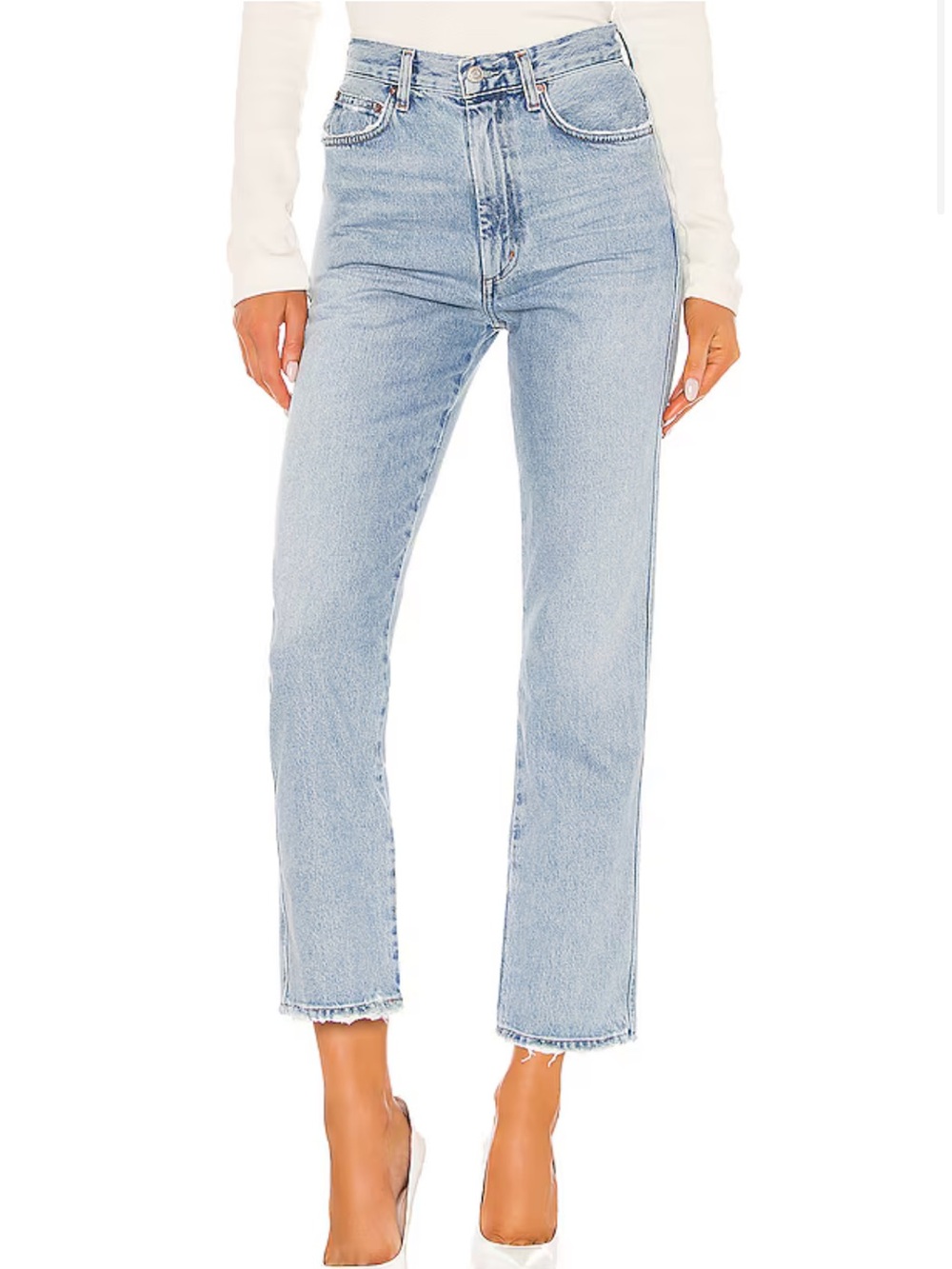 Agolde Pinch Waist High Rise Kick Jeans in Riptide